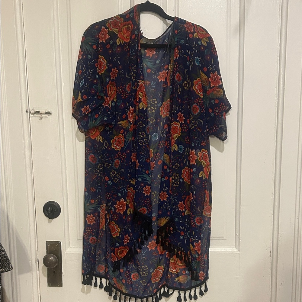 Sweet Rain Multicolor Sheer Kimono (Choose 3 for $15)